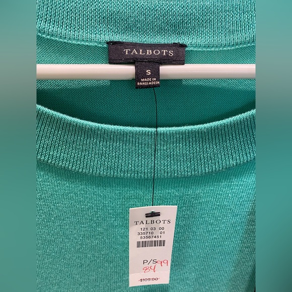TALBOTS size Small Turquoise sweater - Picture 4 of 4